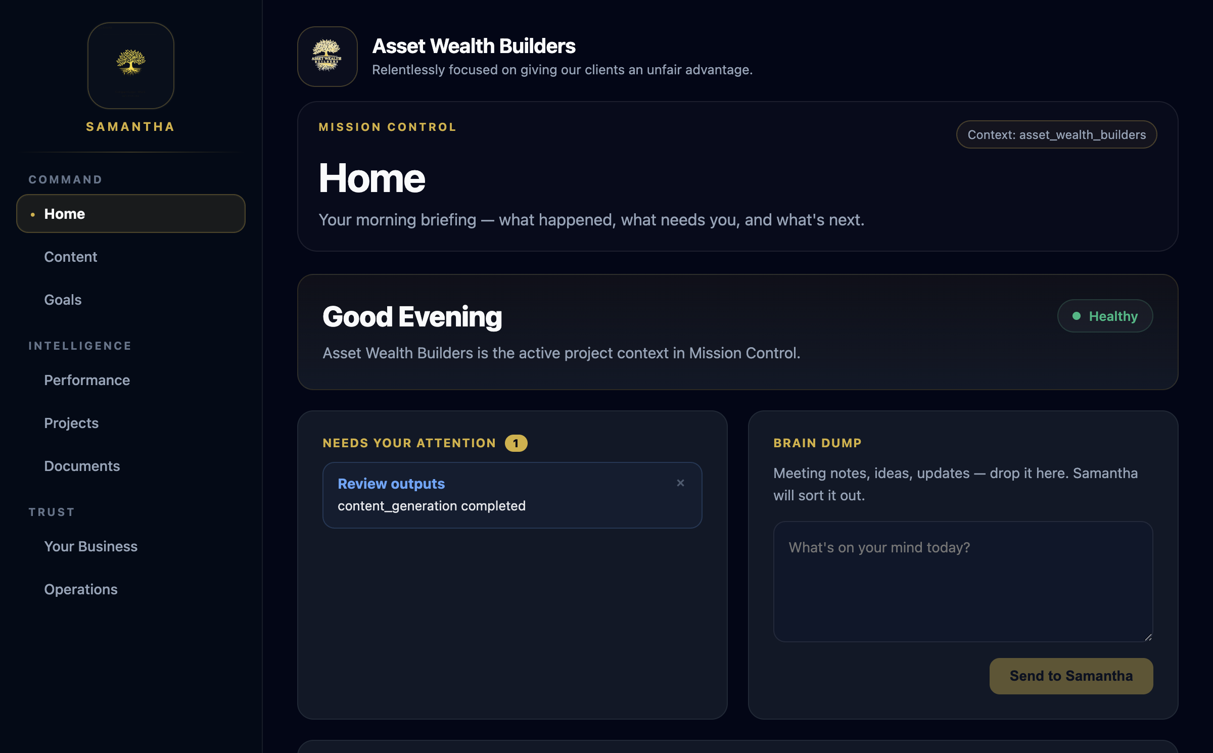 Mission Control Dashboard